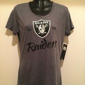 Las Vegas RAIDERS Ladies Principle T-shirt -Gray color screen print Short Sleeve